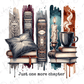 The image is a digital illustration featuring a collection of books, a candle, and a cup of coffee arranged in a visually appealing manner.