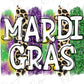 Mardi Gras Leopard Brush Strokes Graphic T-Shirt