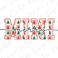 the word mint merry written in red and green