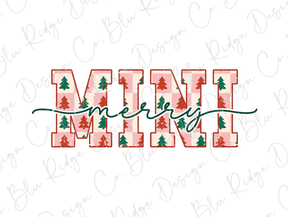 the word mint merry written in red and green