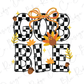 a stylized representation of the word "GOBBLE" with decorative elements such as a bow, leaves, and acorns.