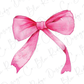 a pink bow on a white background