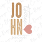 a white background with the words joh and a heart