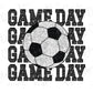 a soccer ball with the words game day on it