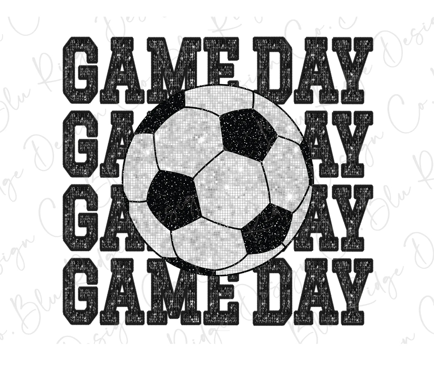 a soccer ball with the words game day on it