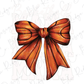 a large orange bow on a white background