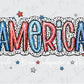 the word america made out of stars and confetti