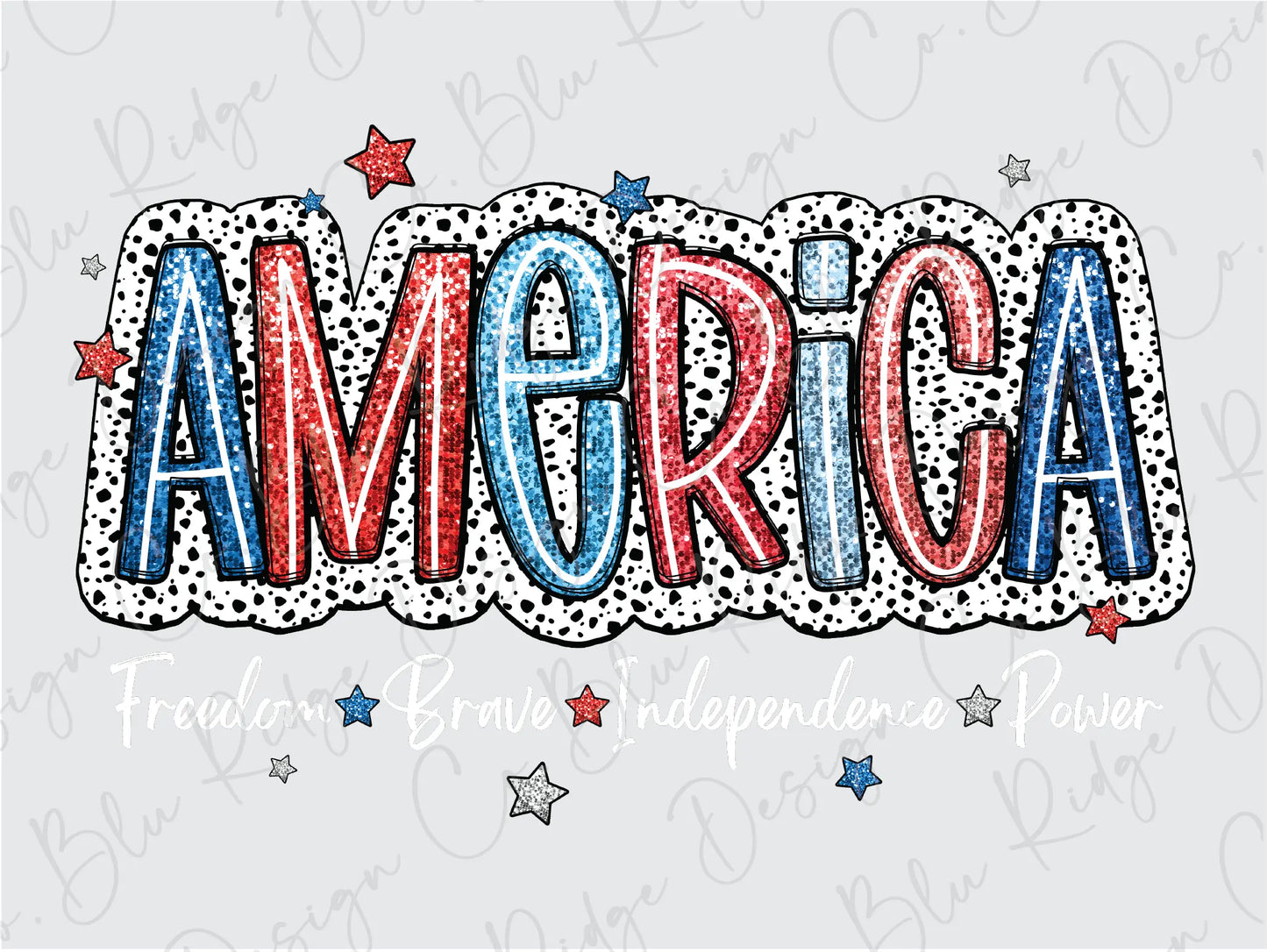 the word america made out of stars and confetti