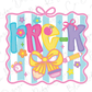 a picture of a girl's name on a striped background