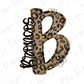 a stylized letter 'B' with a leopard print pattern, accompanied by the word "Bronson" written in cursive.