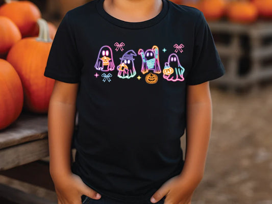 Halloween Ghost Neon Graphic T-Shirt