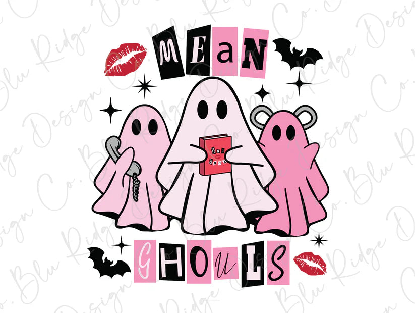 Mean Ghouls Halloween Ghost Graphic T-Shirt