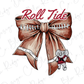 a bow with a football on it and the word roll tide on it