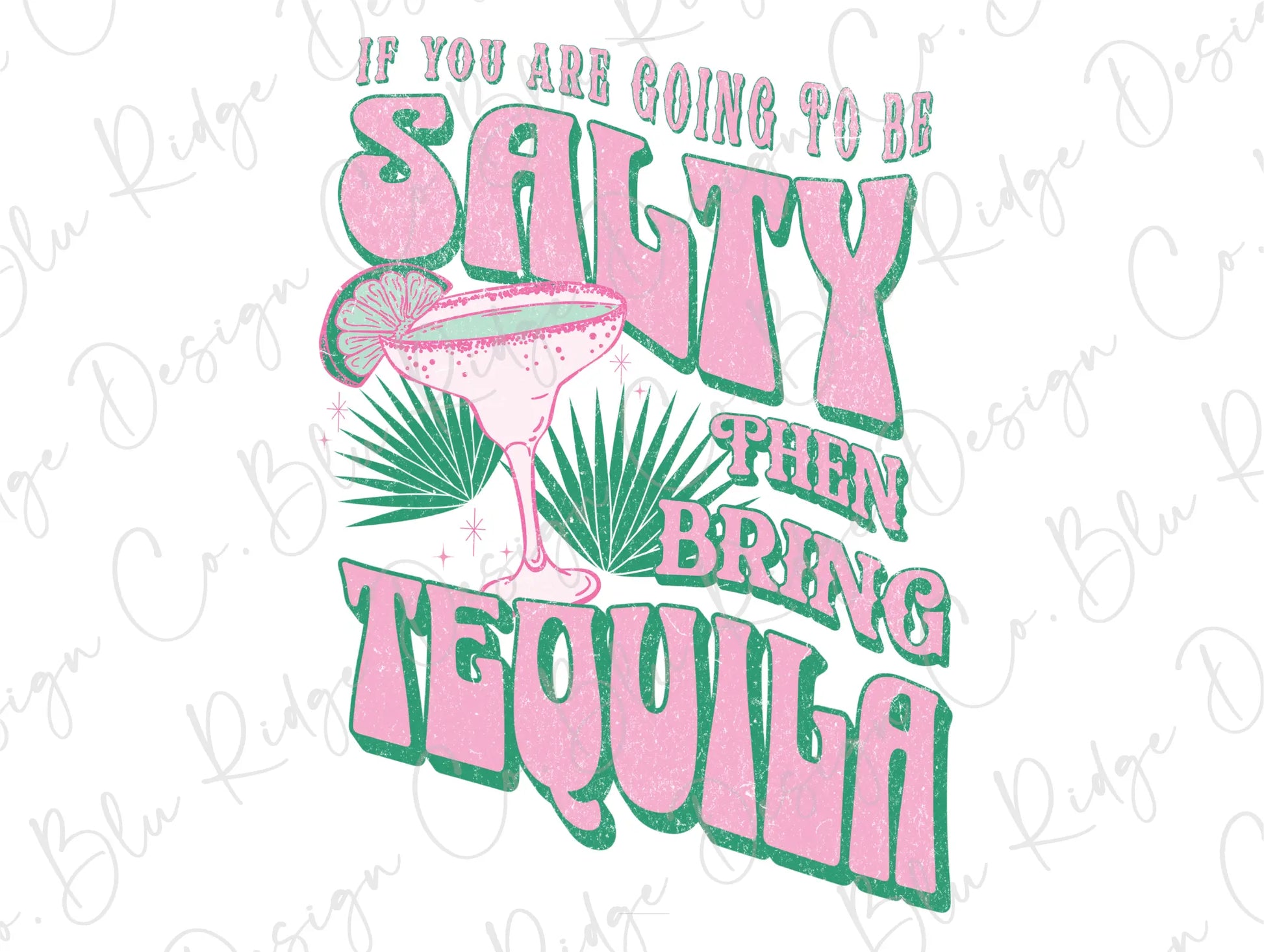 a t - shirt with the words salty and a cocktail glass