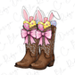 Coquette Easter Cowboy Boots Graphic T-Shirt