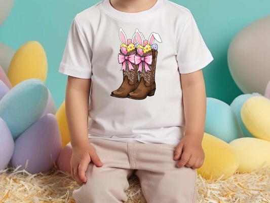 Coquette Easter Cowboy Boots Graphic T-Shirt