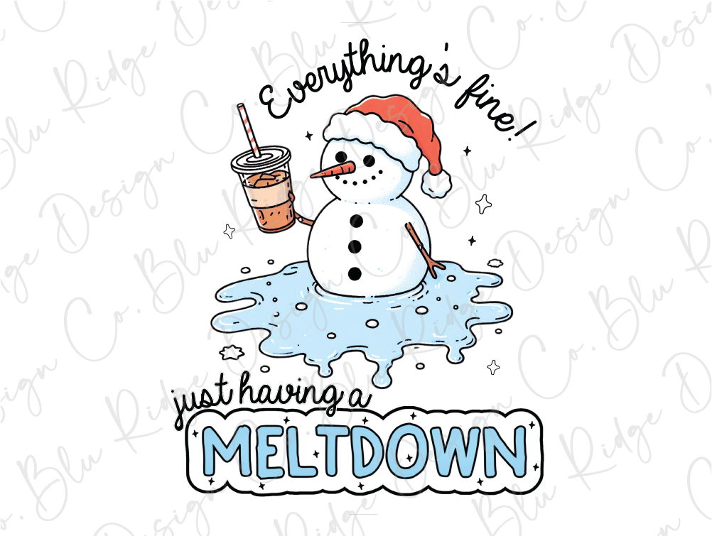 Everything's Fine! Just Having a Meltdown Snowman Graphic T-Shirt