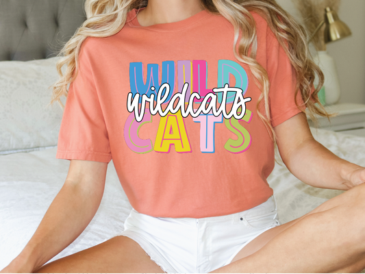 Wildcats School Mascot Spirit Graphic T-Shirt