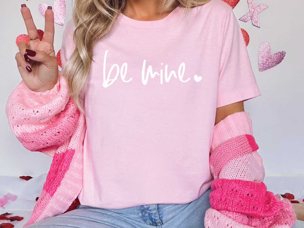 Be Mine Heart Valentines Day Graphic T-Shirt