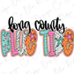 Long County Blue Tide Colorful Doodle Letters Graphic T-Shirt
