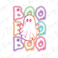 Stacked Boo Halloween Ghost Graphic T-Shirt