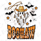 Halloween Western Retro Boohaw Ghost Graphic T-Shirt