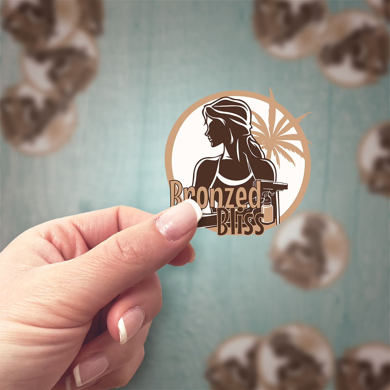 Custom Die Cut Vinyl Stickers - held in hand