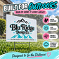 Yard sign standing in sprinklers, water resistant and built for outdoor use