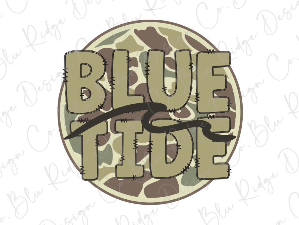 Blue Tide Camo (Back/Pocket Combo) Graphic T-Shirt