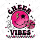 Pink Cheer Vibes Smiley Graphic T-Shirt