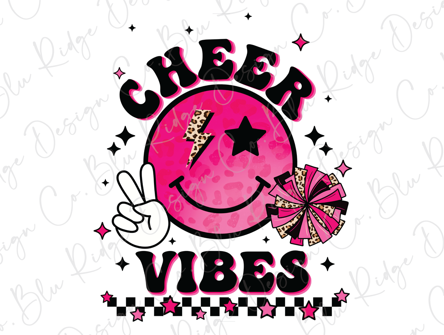 Pink Cheer Vibes Smiley Graphic T-Shirt