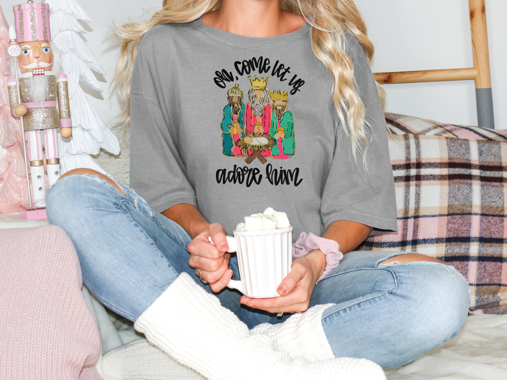 Oh Come Let Us Adore Him Graphic T-Shirt
