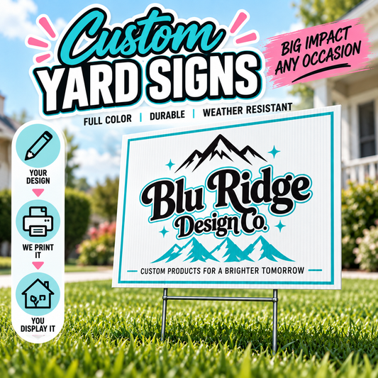 Custom printed 18 by 24 inch yard signs on 4mm corrugated plastic, your artwork in full color