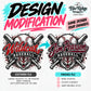 Design Modification, a baseball team graphic with the name changed and the colors updated while the original style stays the same