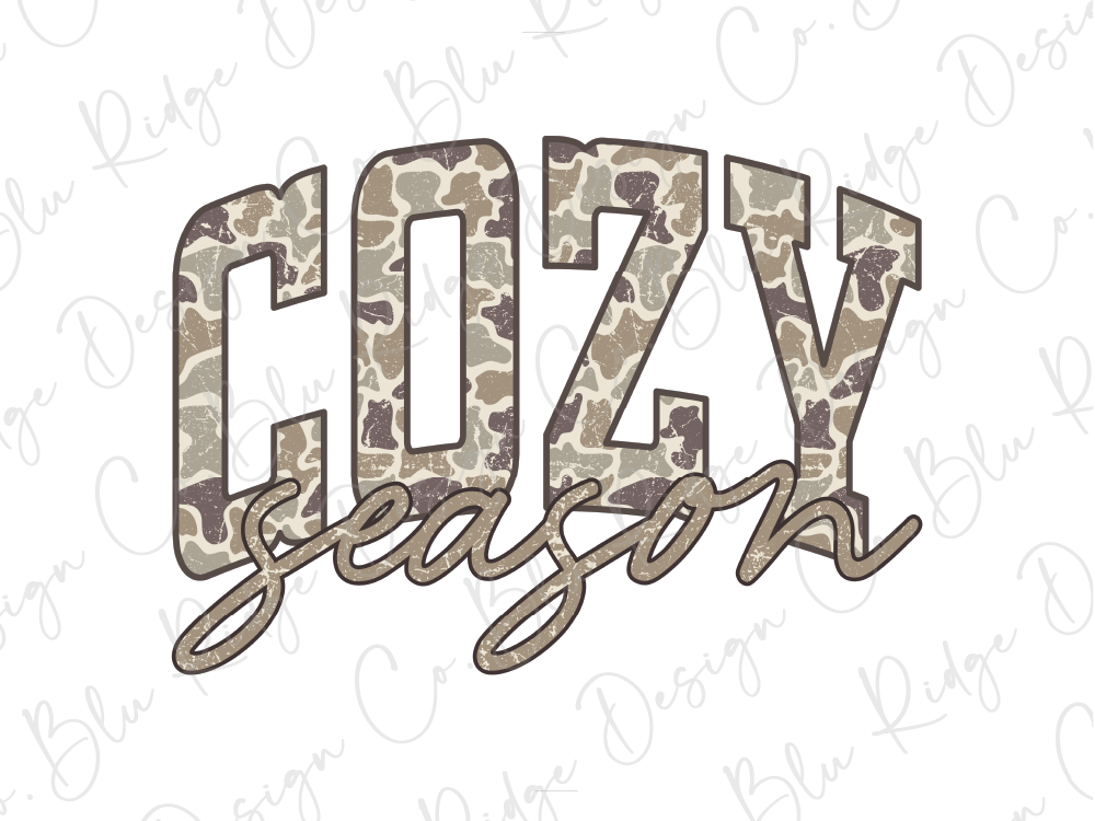 Camo Cozy Season Direct To Film (DTF) Transfer