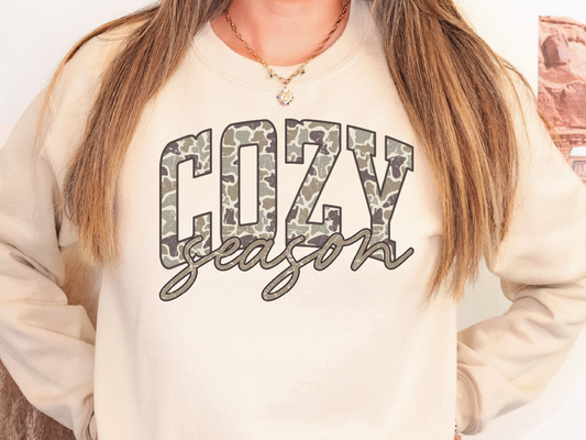 Camo Cozy Season Direct To Film (DTF) Transfer