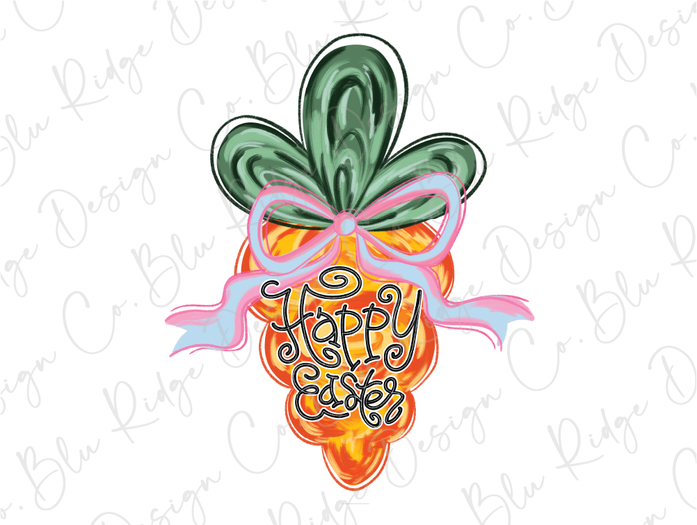 Happy Easter Brushstroke Carrot Graphic T-Shirt