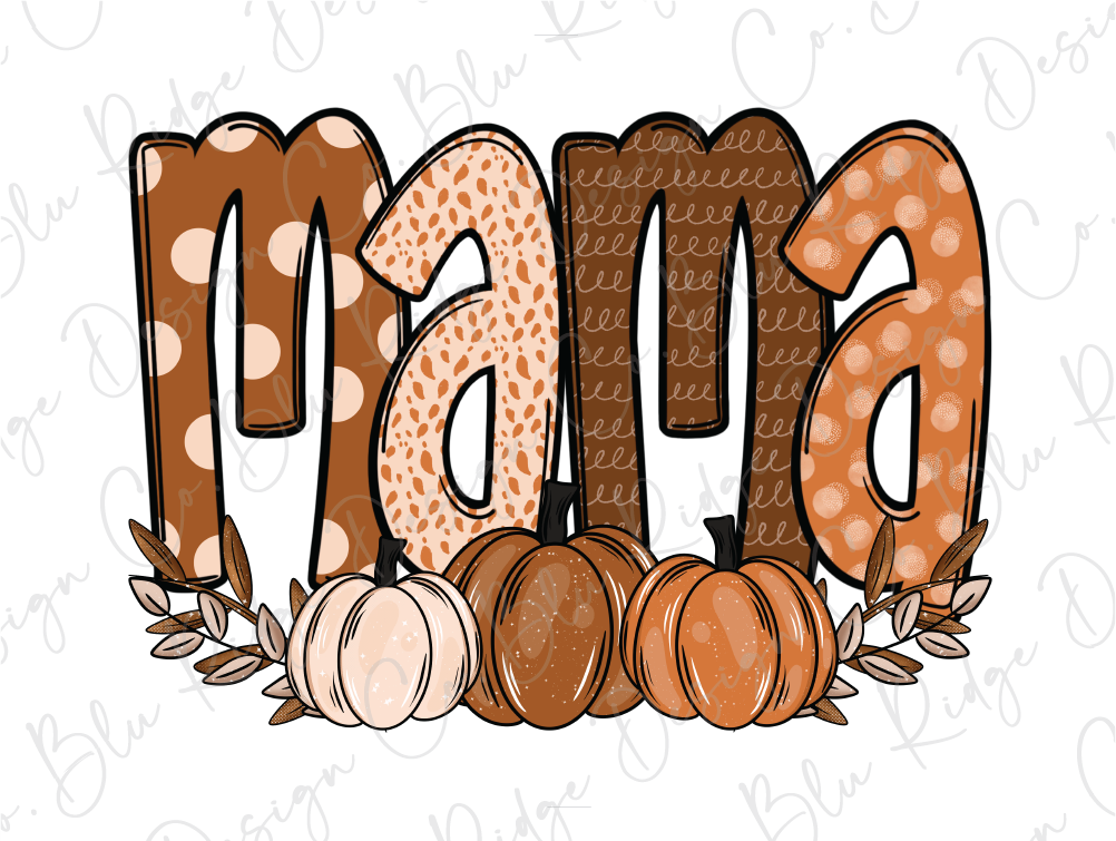 Mama Fall Pumpkins Graphic T-Shirt