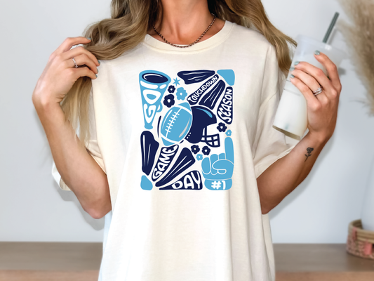 Blue Tide Gameday Collage Graphic T-Shirt