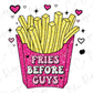 Fries Before Guys Retro Valentines Day Graphic T-Shirt