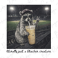 Literally Just A Bleacher Creature Racoon Ballfield Baseball Mama Graphic T-Shirt