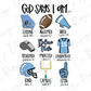 God Says I am Long County Football Graphic T-Shirt