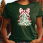 Christmas Tree Coquette Graphic T-Shirt