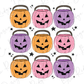 Trick or Treat Halloween Bucket Collage Graphic T-Shirt