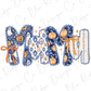 Blue Floral Lace Halloween Mama Graphic T-Shirt