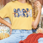 Blue Floral Lace Halloween Mama Graphic T-Shirt