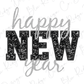 Happy New Faux Glitter Graphic T-Shirt