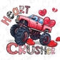 Valentines Day Heart Crusher Monster Truck Heartbreaker Anti Valentines Graphic T-Shirt