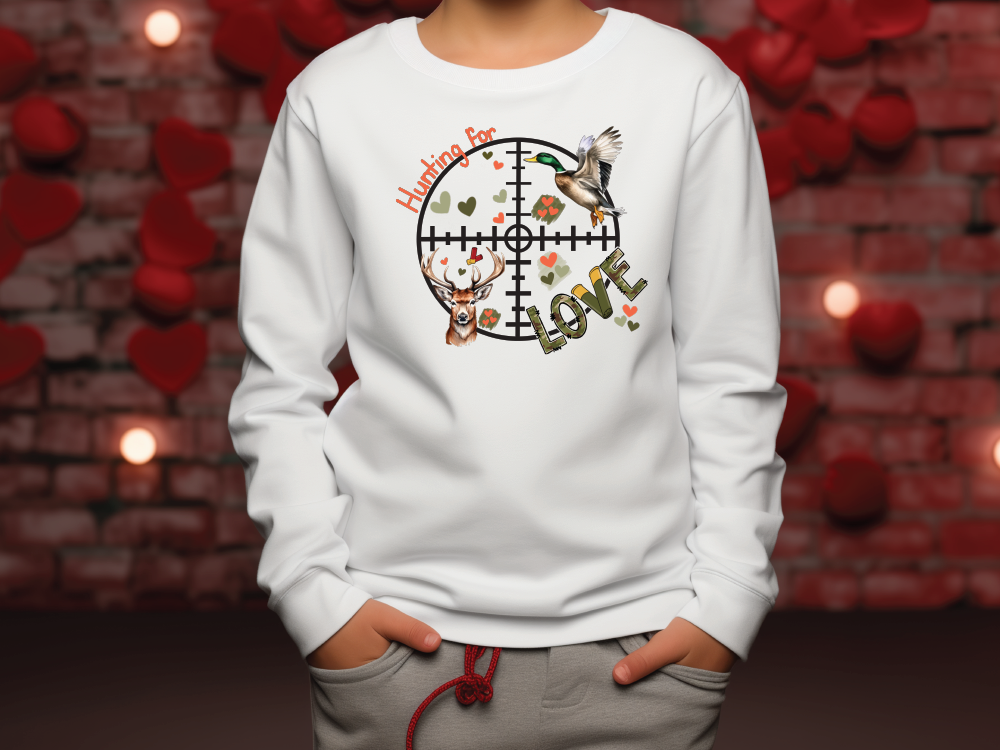 Hunting For Love Valentines Day Graphic T-Shirt