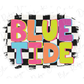 Blue Tide Long County Retro Neon School Spirit Graphic T-Shirt